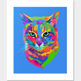 Colorful cute cat Posters and Art